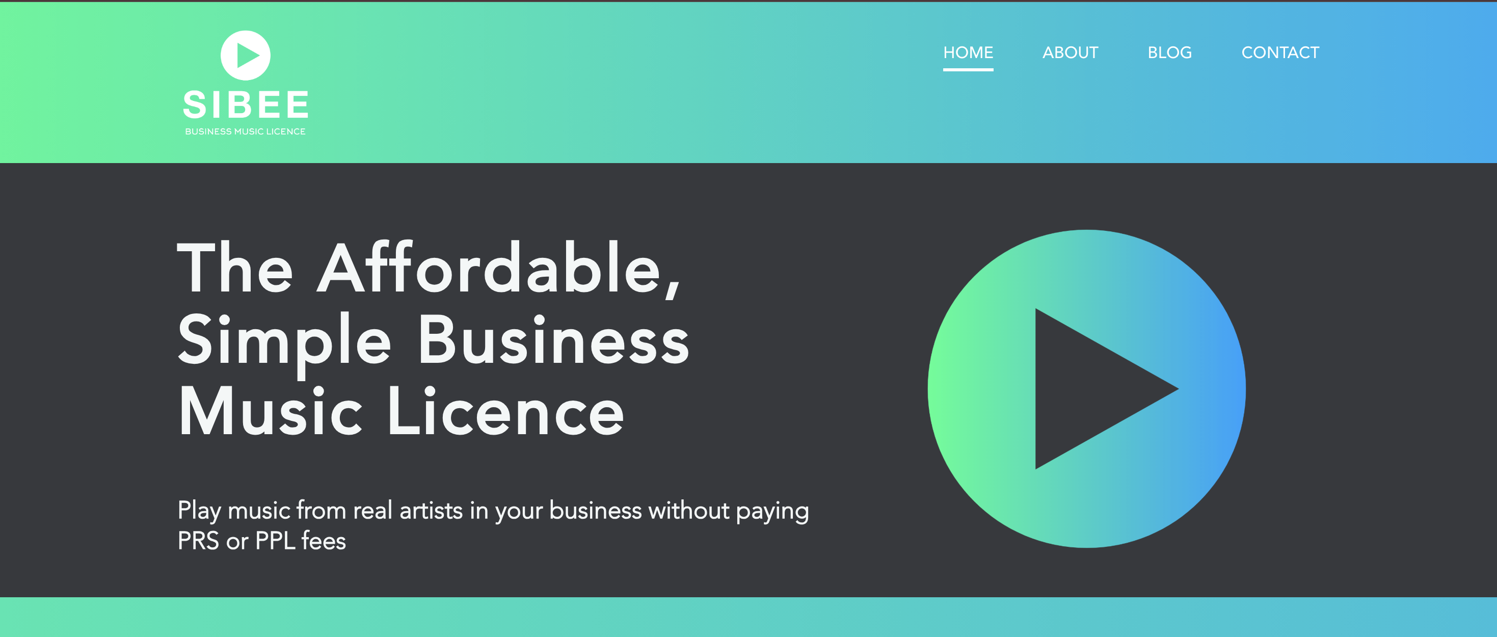 SIBEE – Business Music Licensing Website